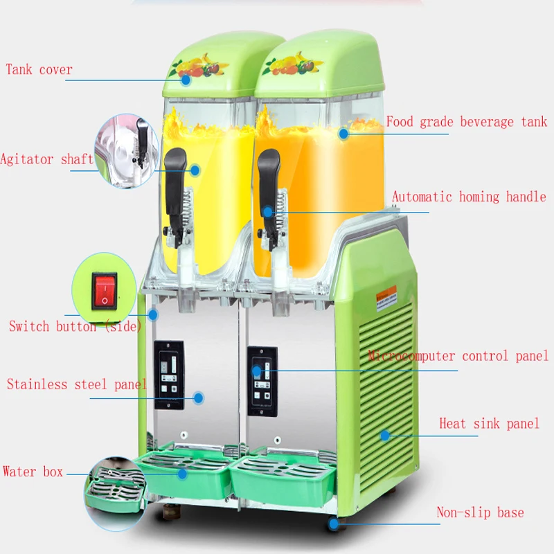 

Commercial Four Cylinder Slush Machine Smoothie Ice And Snow Melting Machine Snow Slush Maker Suitable For Milk Tea Shops