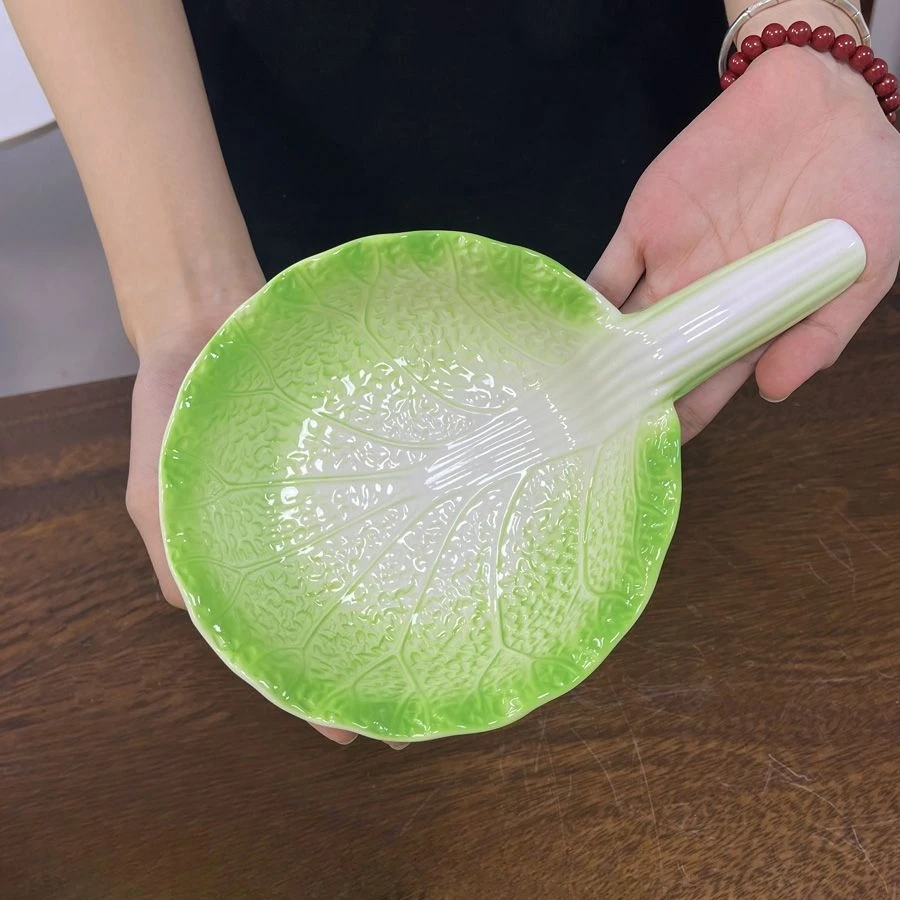 Ceramic Baking Tray Bowl, Creative Cabbage Handle Baking Tray , Baking Bowl, Oven, Air Fryer Can Be Used for French Fries