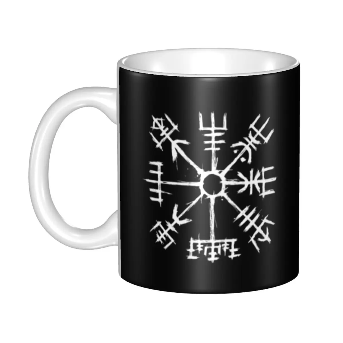 Viking Compass Symbol Mug Customized Nordic Ceramic Coffee Mug Creative Gift