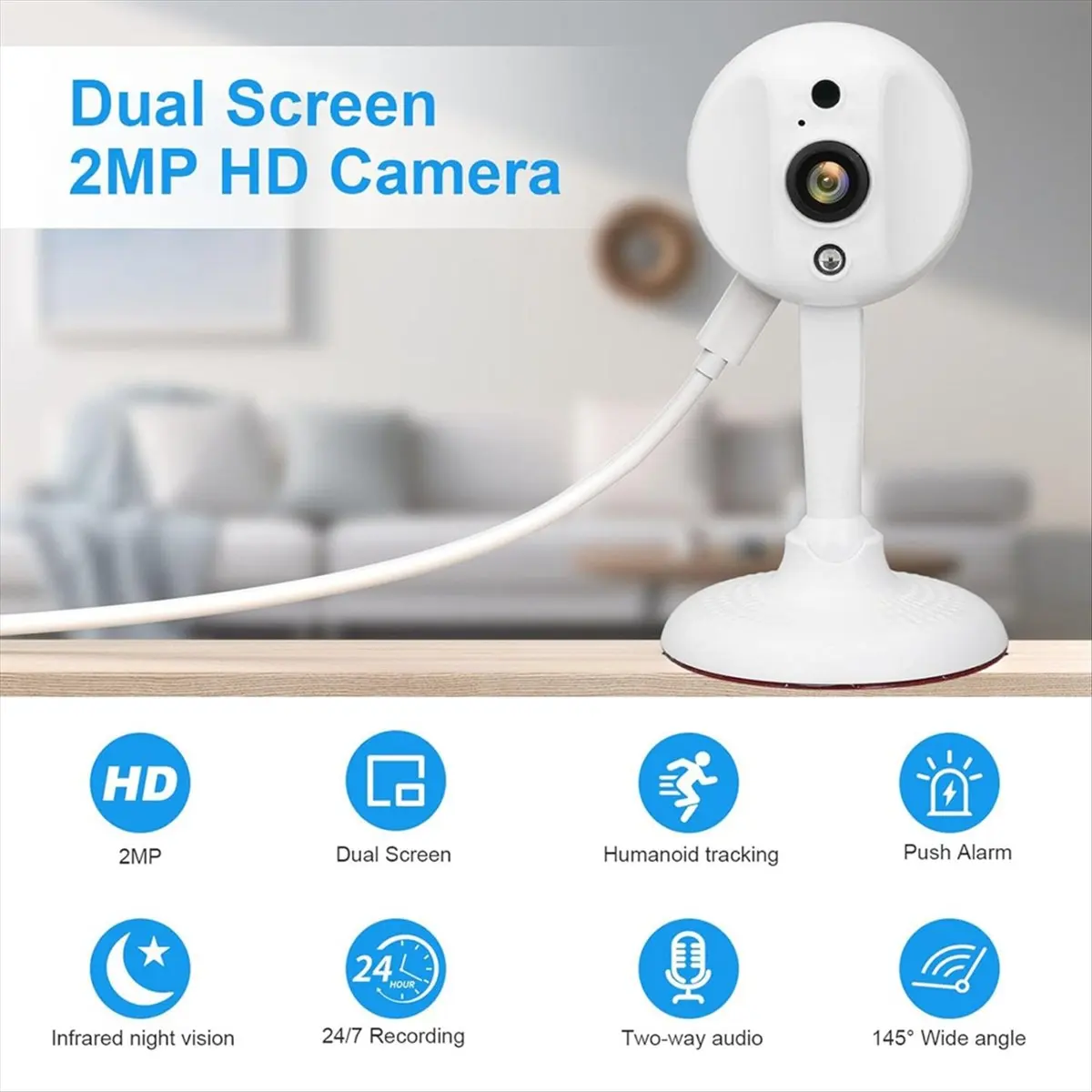 

*X07A WIFi Fisheye Wide-Angle Camera 1080P 2MP, 145 Wide-Angle Two-Way Voice Dialogue Network Security Camera.