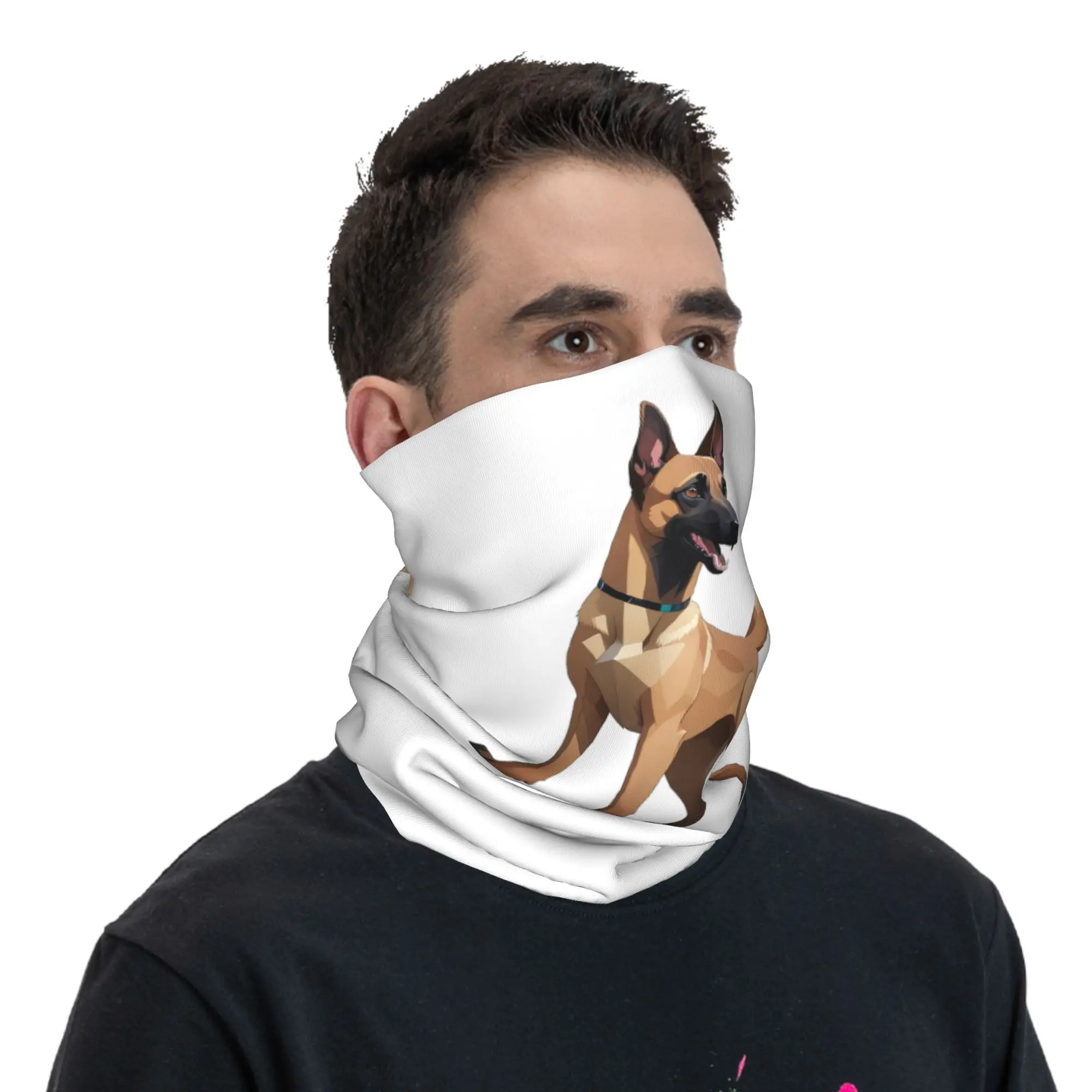 Cão pastor belga malinois bandana pescoço gaiter impresso envoltório máscara cachecol multifuncional ciclismo cachecol caminhadas pesca unisex