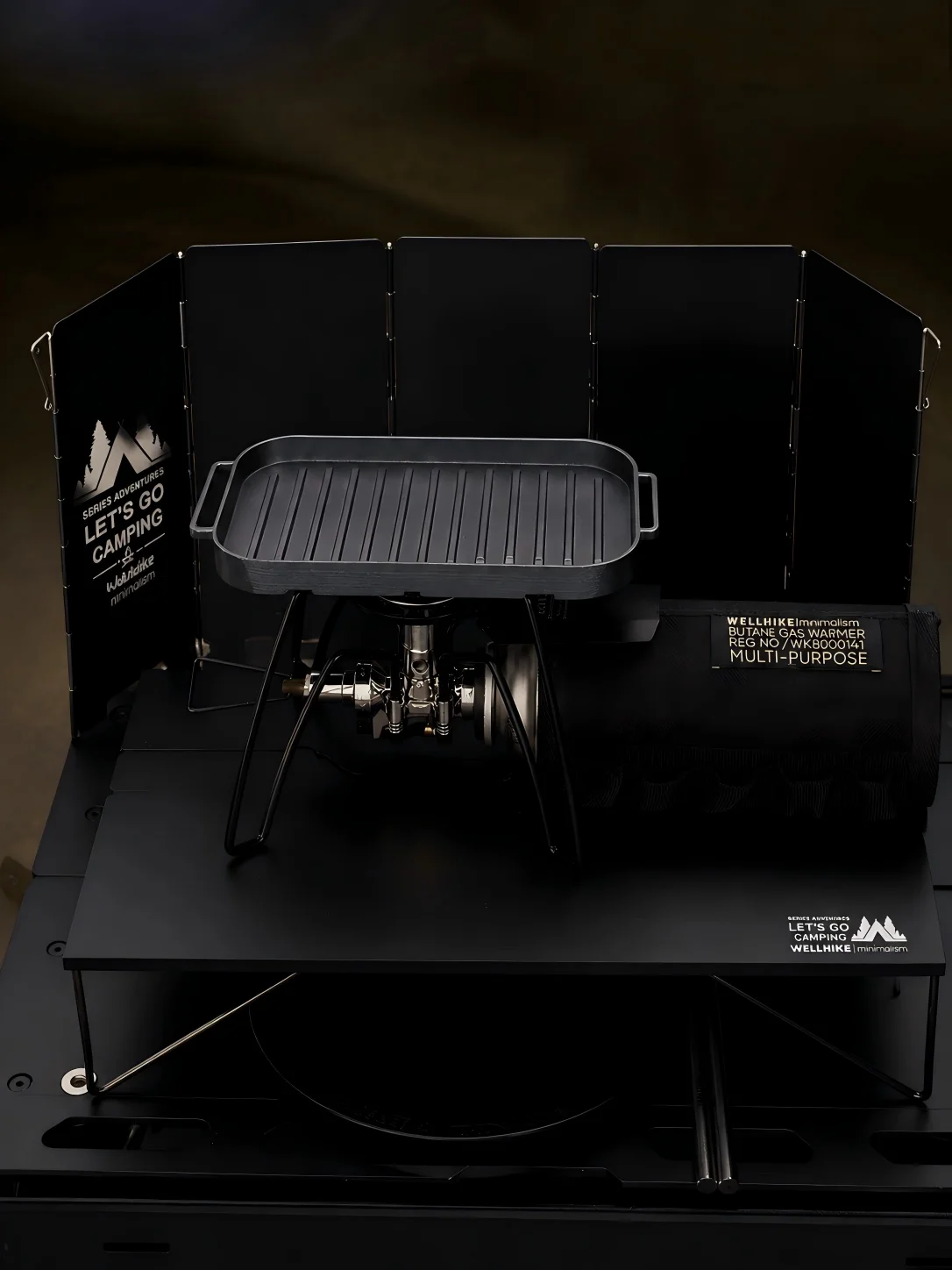 WELLHIKE Tragbarer Klappbarer Schwarzer Spider-Gaskocher Camping-Kartenkocher Outdoor-Küchenausrüstung für Picknick, Grillen, Backpacking und Kochen – Detail 9