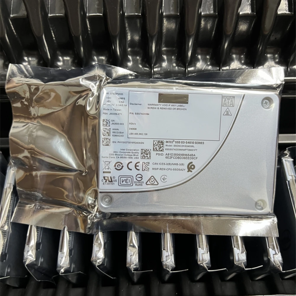 جديد لـ Intel S4610 240G 2.5 SATA3 Enterprise محرك الحالة الصلبة SSD TLC/3DWPD/1.6PBW لإصدار Lenovo