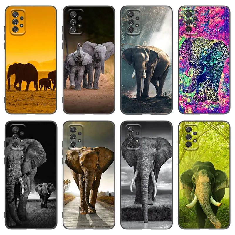 Animal Elephant Baby Phone Case For Samsung Galaxy A13 A22 A32 4G A53 A73 5G A21 A30 A50 A52 S A12 A23 A31 A33 A51 A70 A71 A72