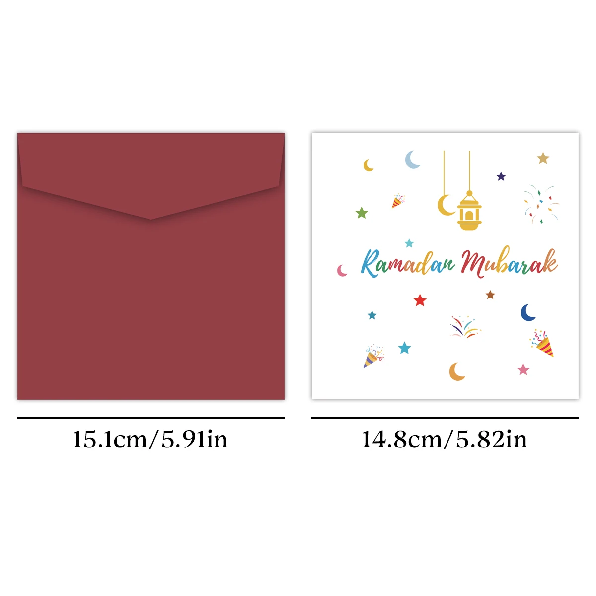 Ramadan Mubarak Greeting Card with Envelope,Ramadan Celebration Card for Colleague,Friends Family, Holiday Gift Card for Muslims