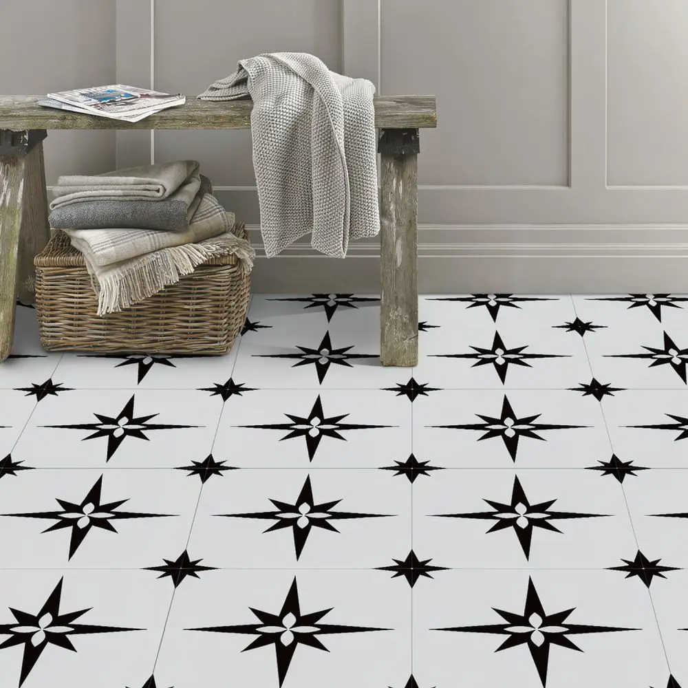 Modern Nordic Geometric Floor Tiles Stickers PVC Waterproof Non Slip For Meiji Interior Home Improvement Decoration