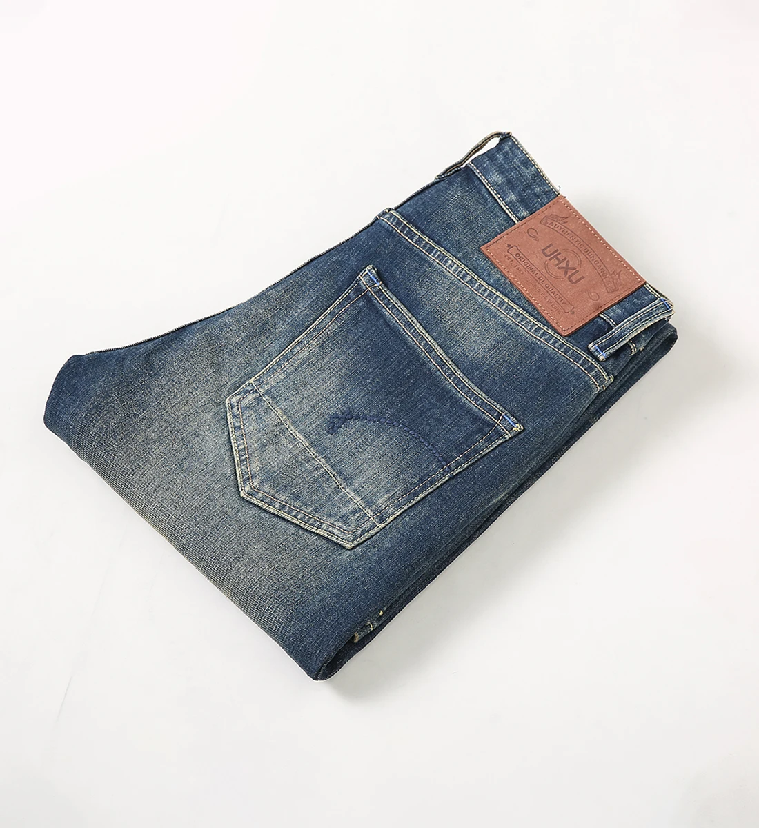 Italian Style Fashion Men Jeans High Quality Retro Blue Elastic Stretch Slim Fit Ripped Jeans Men Vintage Designer Denim Pants