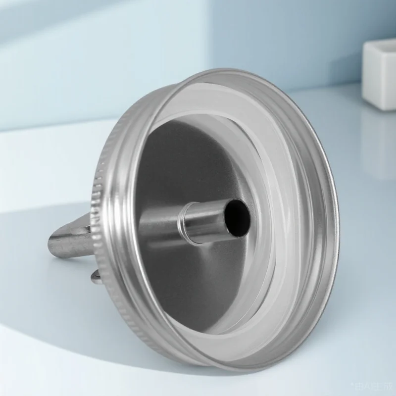 

304 Stainless Steel Oil Bottle Cap Automatic Opening Closing Pour Spout for 70Mm Wide Mouth Jar Kitchen Condiment Dispenser Jar