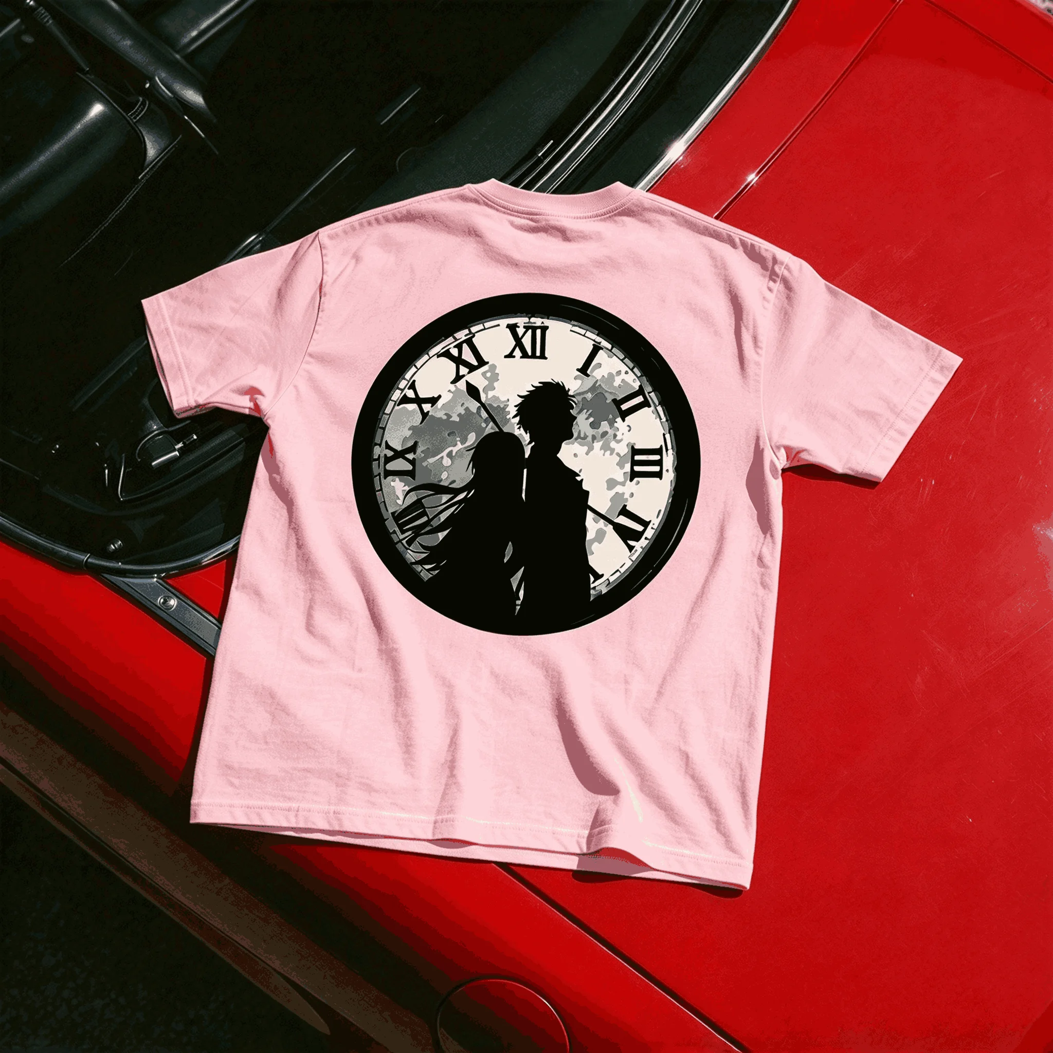 Steins Gate Cotton Retro Unisex Casual Fashion T-shirt High Street Oversized Unisex Trendy Print T-shirts for Men Women Fashion