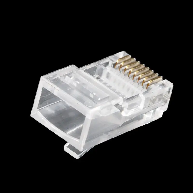 20/50/100PCS RJ45 Ethernet Cables Module Plug Network Connector RJ-45 Crystal Heads Cat5 Cat5e Gold Plated Cable