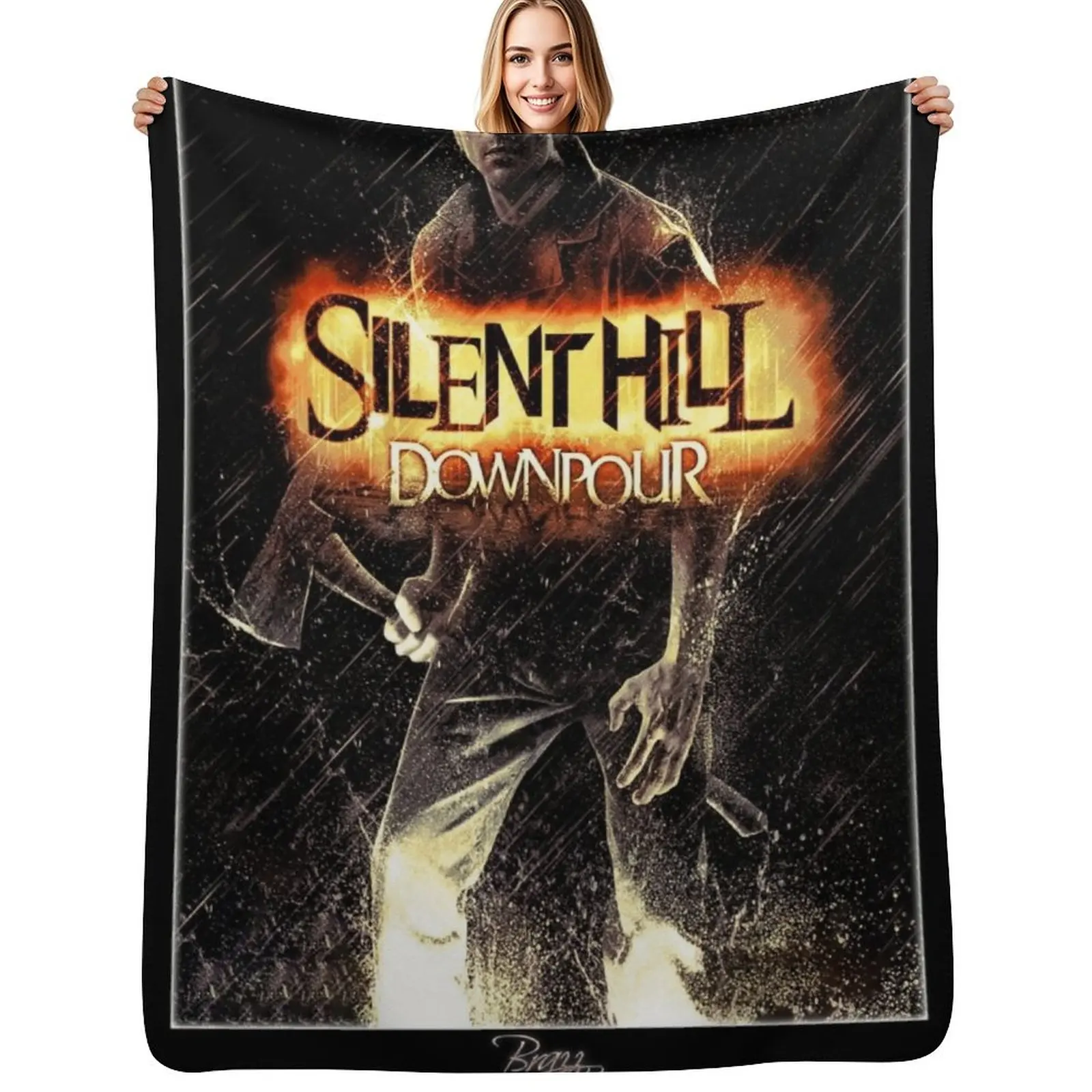 

Silent Hill DownPour - Box Art Cover (Original) - Brazz Throw Blanket Stylish Warm Blanket for Living Room Bedroom