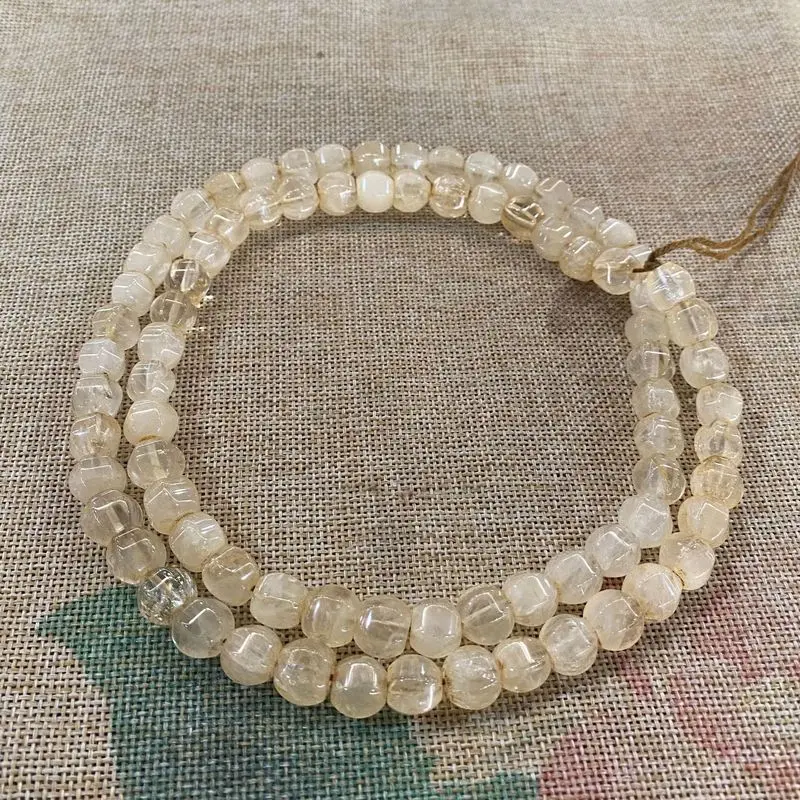New Imitation Antique Ming And Qing Era , Vintage White Hexagonal Beads, Necklace Bead String Accessories