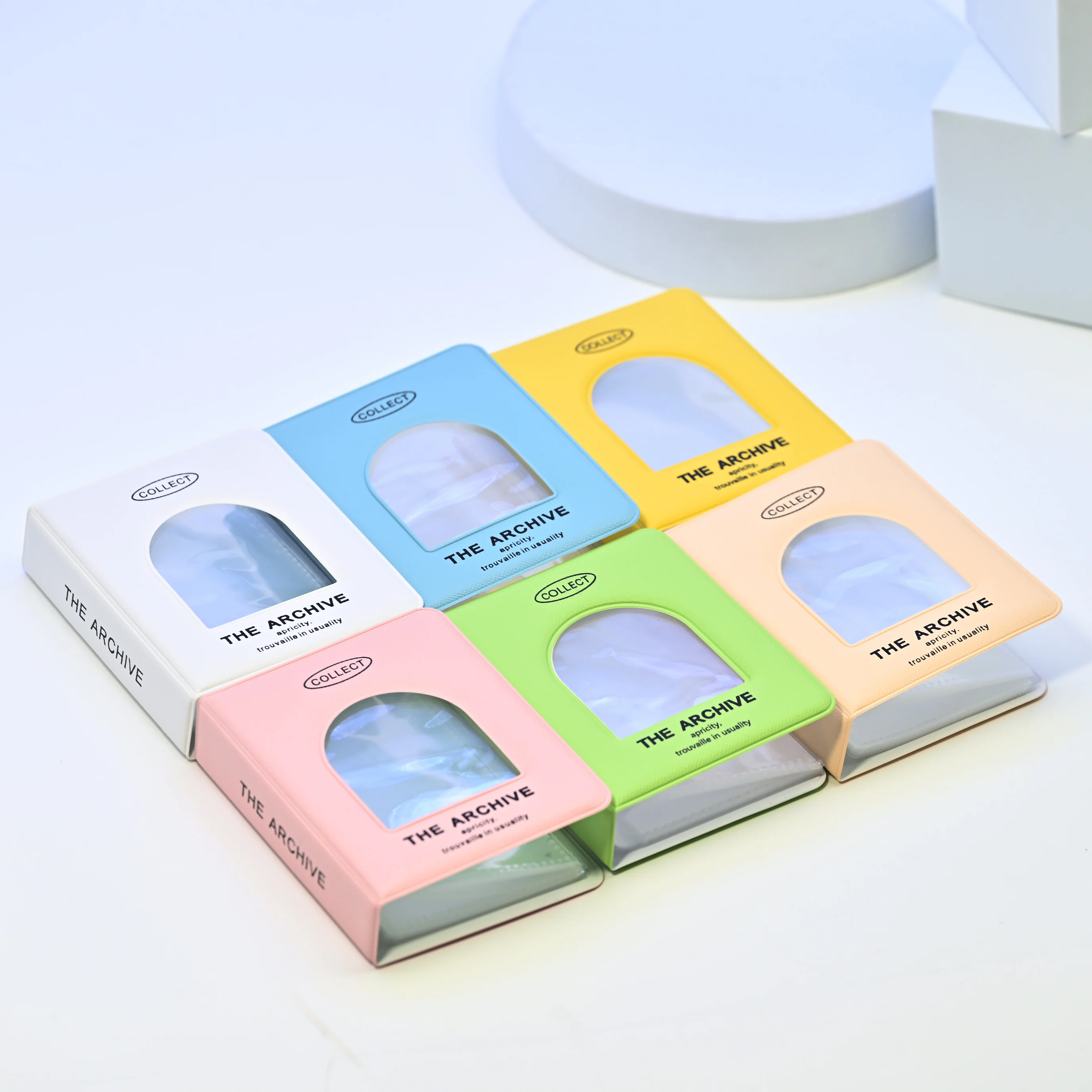 Window Cutout 3 Inch Mini Photo Album 40 Photos, INS Macaron Pocket Photocard Binder, 20 Sheets Kpop Photocard Holder Collect Bo