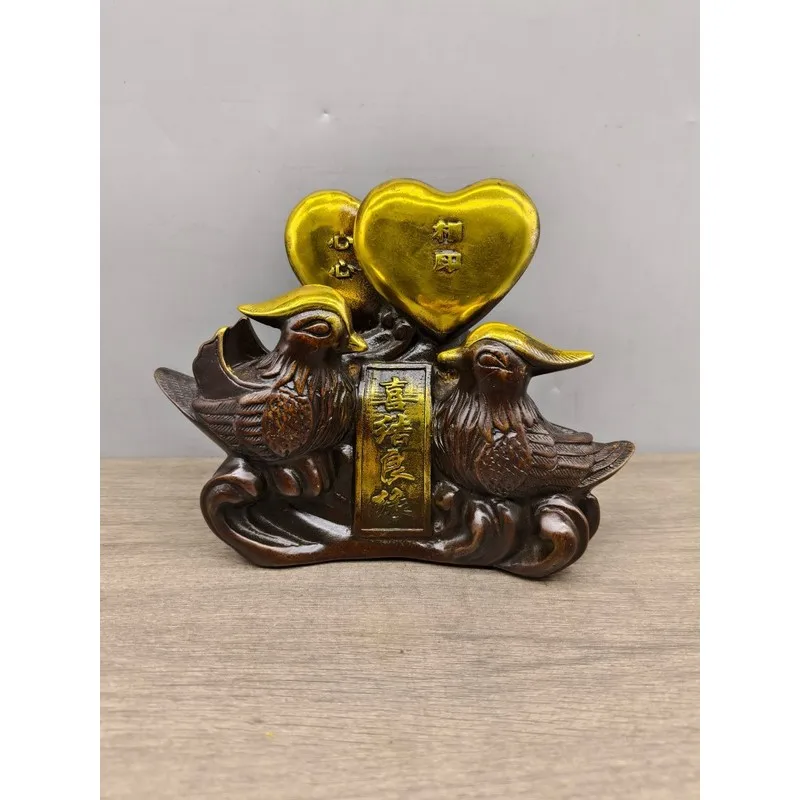 Antique wholesale, imitation bronze ornaments, mandarin duck figurines, home decor crafts