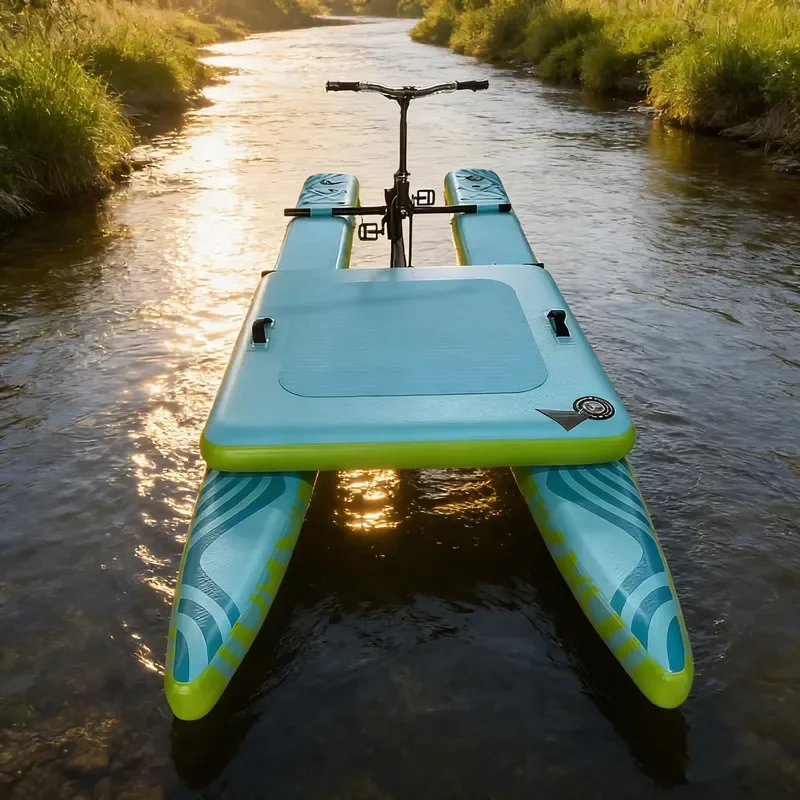 Drop Stitch Aluminum Inflatable Water Bike for 1-2 Persons New Water Park Beach Use Wholesale Price Distributor Welcome