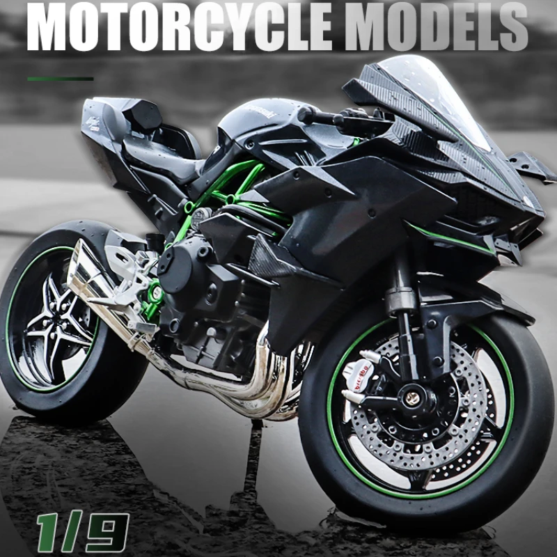 

Модель мотоцикла Kawasaki Ninja H2R 1:9, литой под давлением, модель игрушечного автомобиля, коллекция со звуком и фотомагнитом, внедорожник, игрушечный автомобиль M16