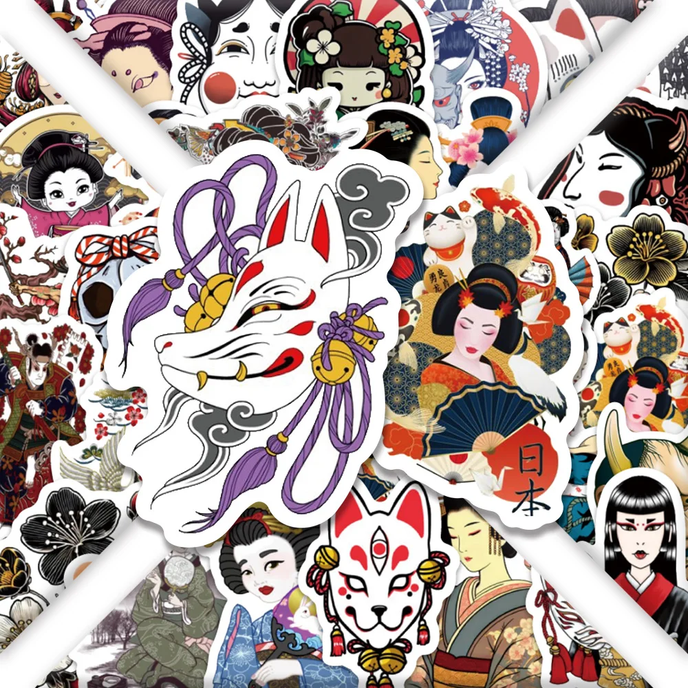 

10/50PCS Japan Traditional Culture Stickers Cool Personality Decoration Helmet Skateboard Motorcycle Waterproof Stickers Decal