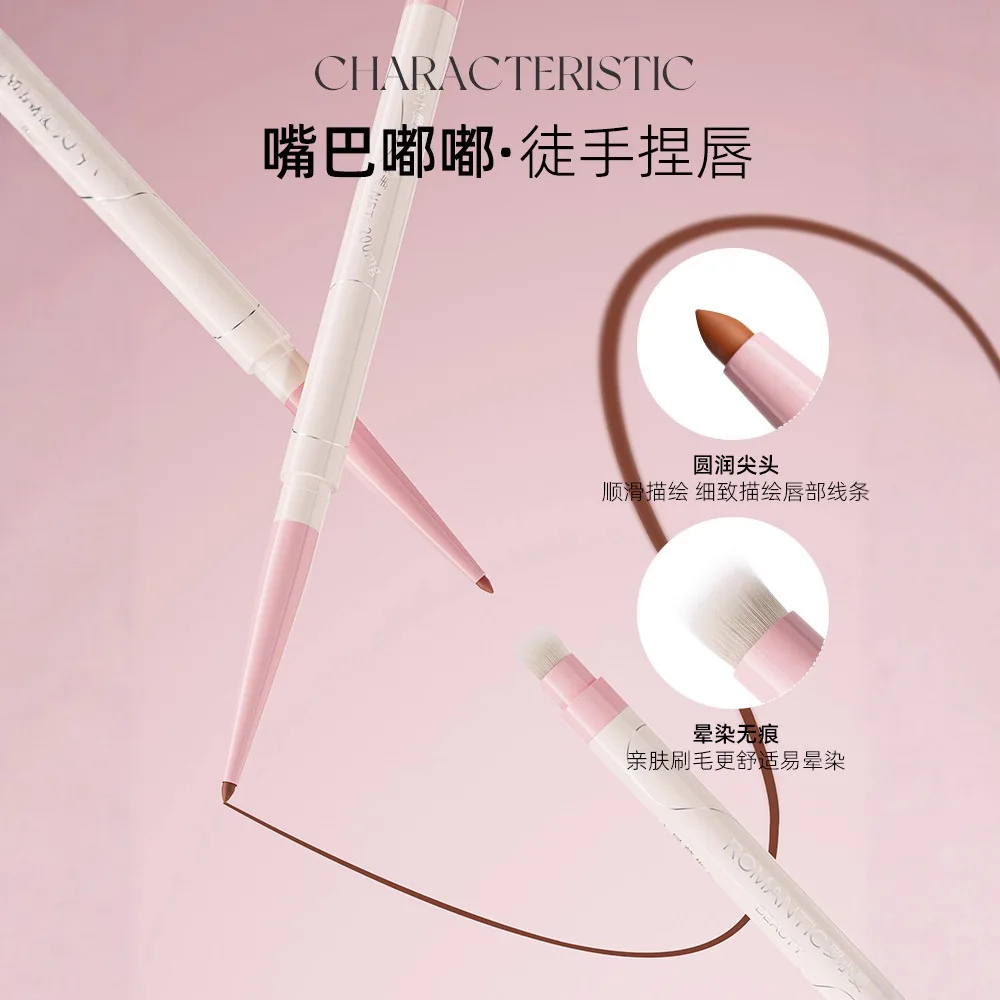 RMT delineador labial de ponta dupla contorno resistente à água lápis labial de ponta dupla batom liso falso