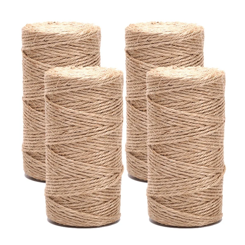 3 Rolls Natural Jute Twine Burlap String Jute Rope Party Wedding Gift Wrapping Cords Thread DIY Scrapbooking Florists