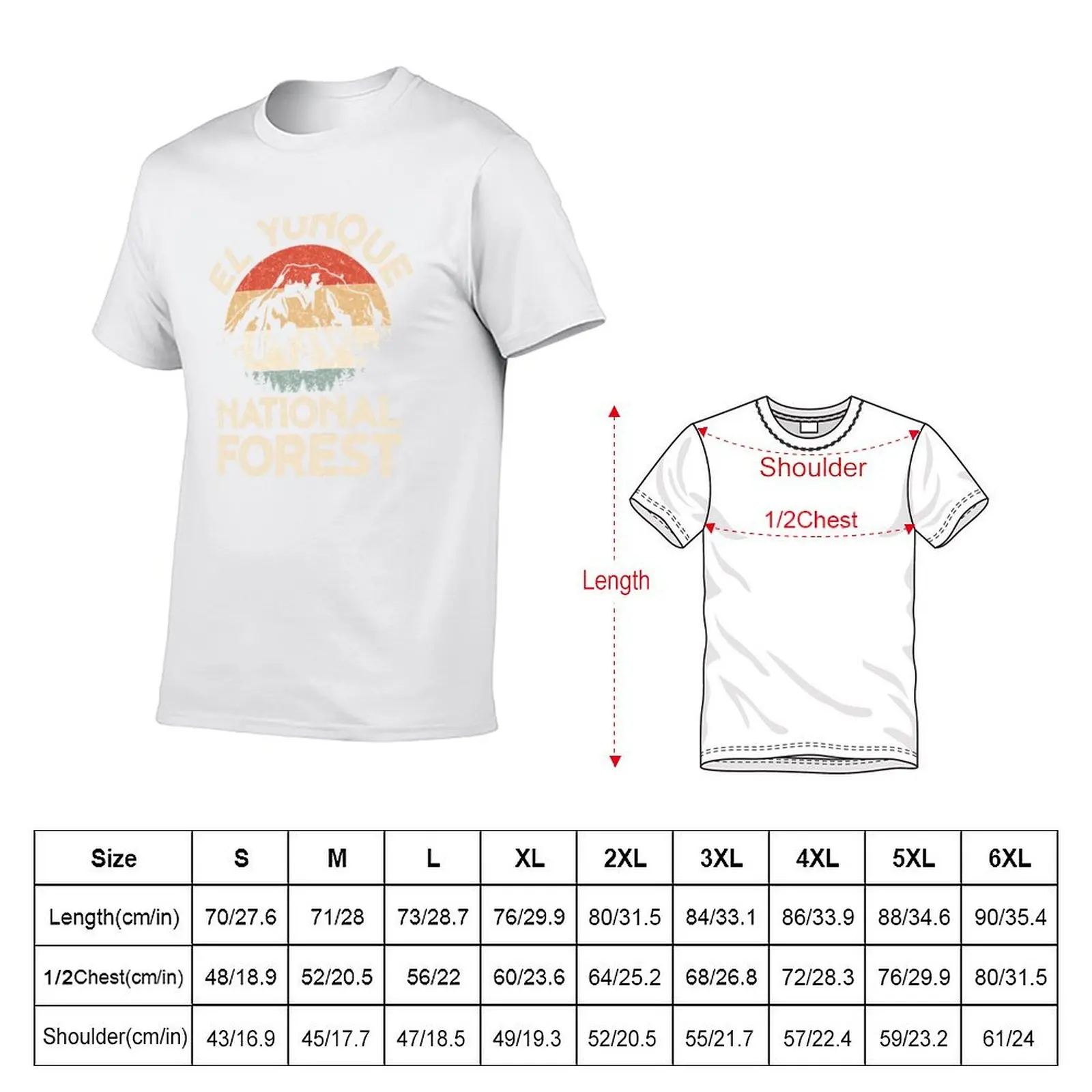 Vintage Retro El Yunque National Forest Puerto Rico T-Shirt men t shirt cotton 100% man tshirt T-Shirt - view 2