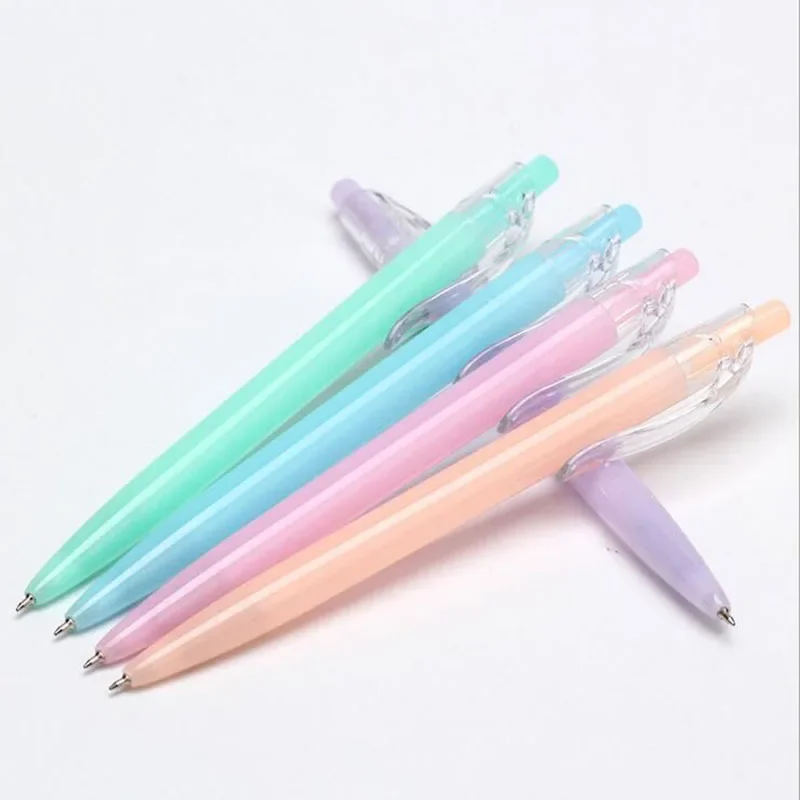 4pcs  Stationery Cute 0.5mm Blue Ink Pen School Supplies Office Learning Writing Ballpoint Pen Simple Super Good Write