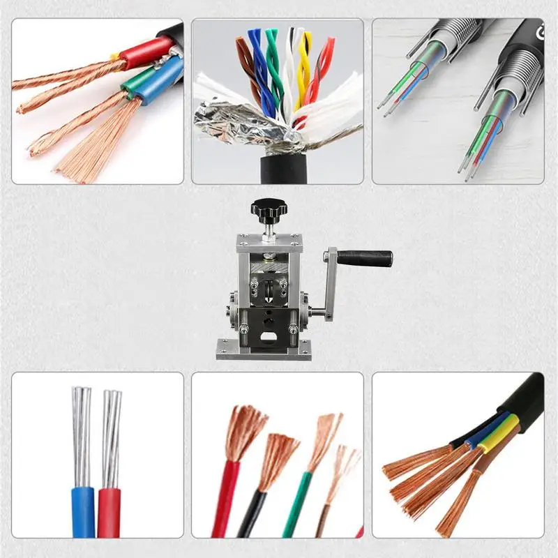 Manual Wire Stripping Machine Scrap Copper Cable Peeling Cutter Tool For 1-20mm Cables Can Connect Hand Drill Driven Supplies