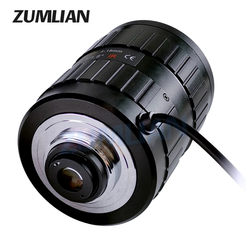 3MP 4-18mm Varifocal 1/1.8 Inch F1.6 C-mount DC Auto Iris IR Lens Aperture Manual Zoom Focus Camera BOX ITS Varifocal CCTV Lens