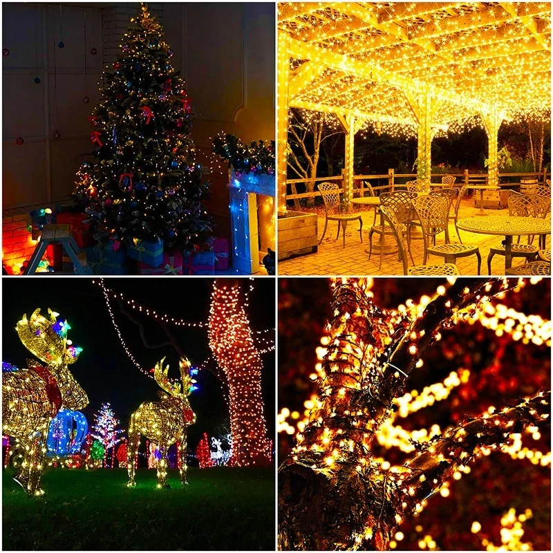 Imagem -03 - Fadas Led String Luz Festival Decoração para Casa ao ar Livre à Prova D220v Água Ac220v 50m Árvore Luz Guirlanda para Festa Casamento Férias 400leds de