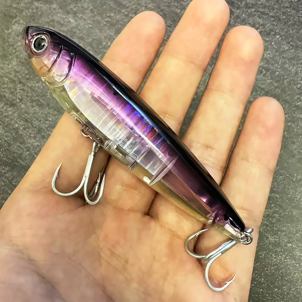 Schwimmender Bleistiftköder 17,5 g 10 cm Topwater Walk The Dog Angelköder 3D Swimbait Haken Popper Pesca Wobbler Minnow Rassel Cranbait