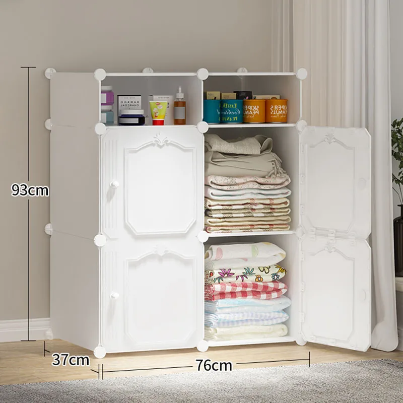 Small Simple Wardrobe Storage Clothes Organizer Bedroom Closet Portable Cabinet Cube Modern Guarda Roupa Lounge Suite Furniture