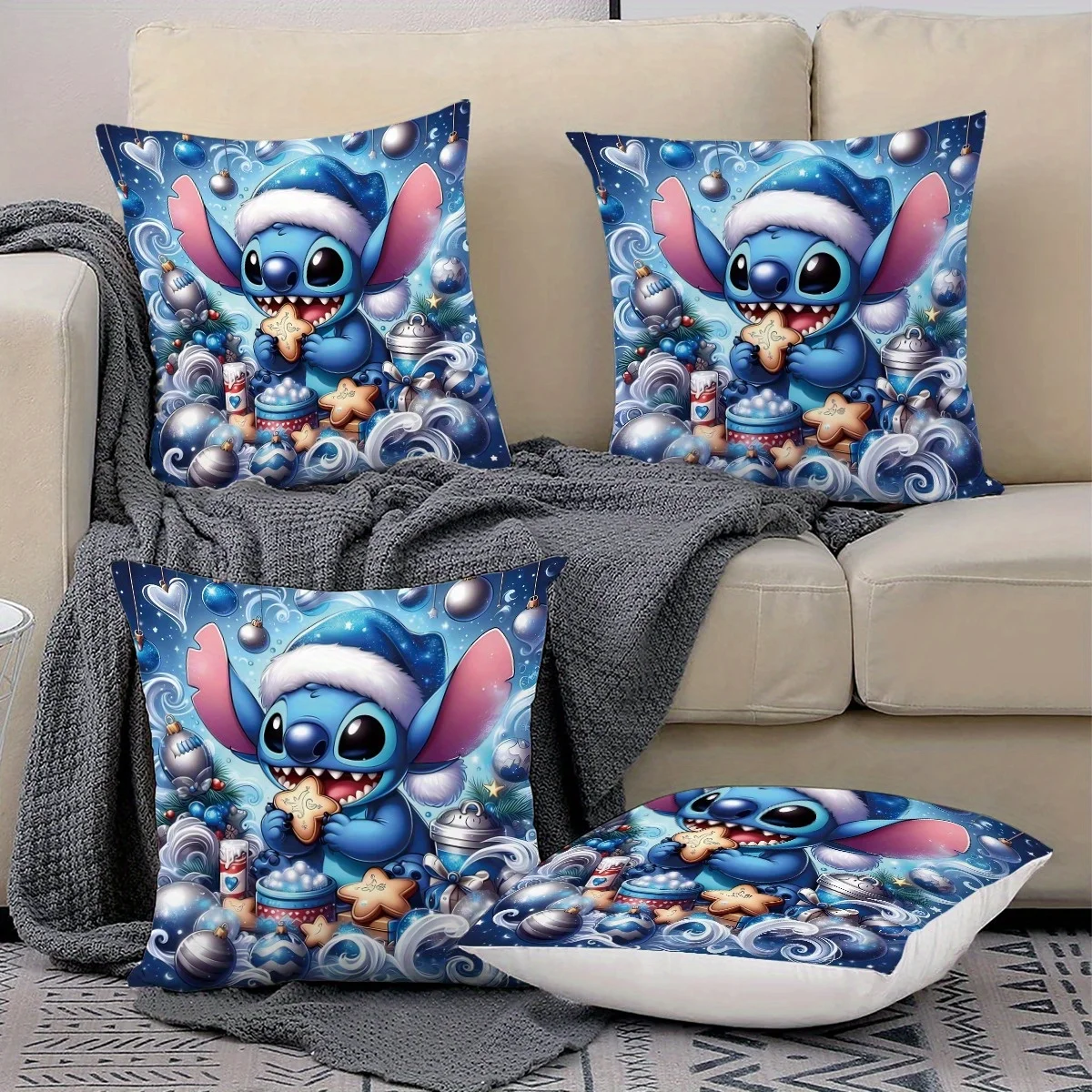 متعددة الحجم السنة الجديدة الكرتون غرزة نمط مطبوعة المخدة عيد ميلاد سعيد الديكور وسادة كيس وسادة المنزل عيد الميلاد زخرفة