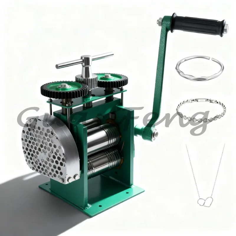 Two-high manual rolling mill, gold foil square elliptical wire metal rolling mill