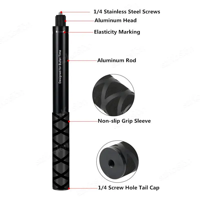 Selfie Stick for Insta 360 X4 X3 X5 Bullet Time Rotating Handle Tripod For Go Pro 13 12 DJI Action 6 5 4 Aluminium Accessories