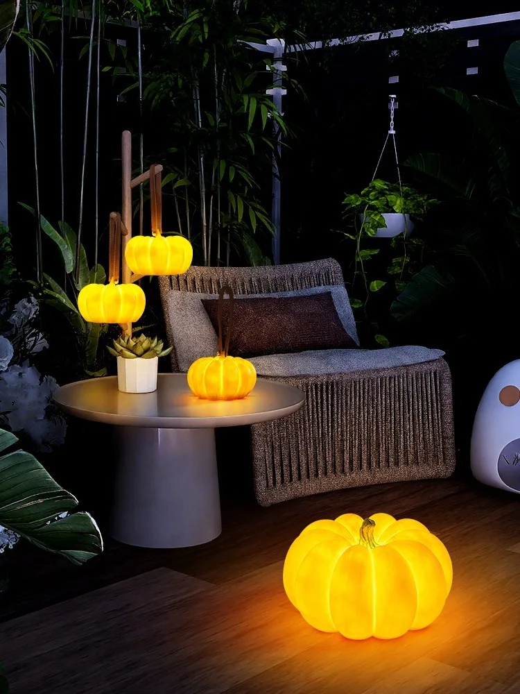 Halloween Pumpkin Lantern Atmosphere Solar Lawn Light Fixture