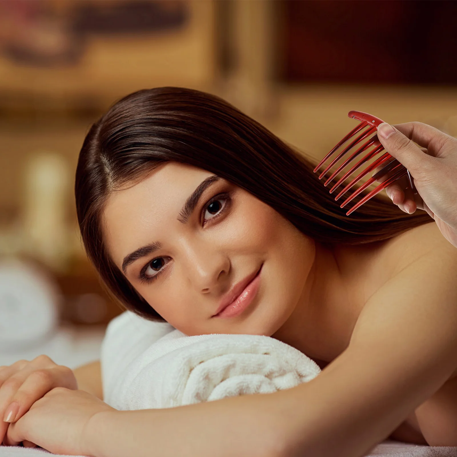 

10pcs Hair Clip Comb Seven-Tooth Design Plastic Smooth Edge Safe Durable Glossy Finish For Party Wedding Banquet Hair Styling