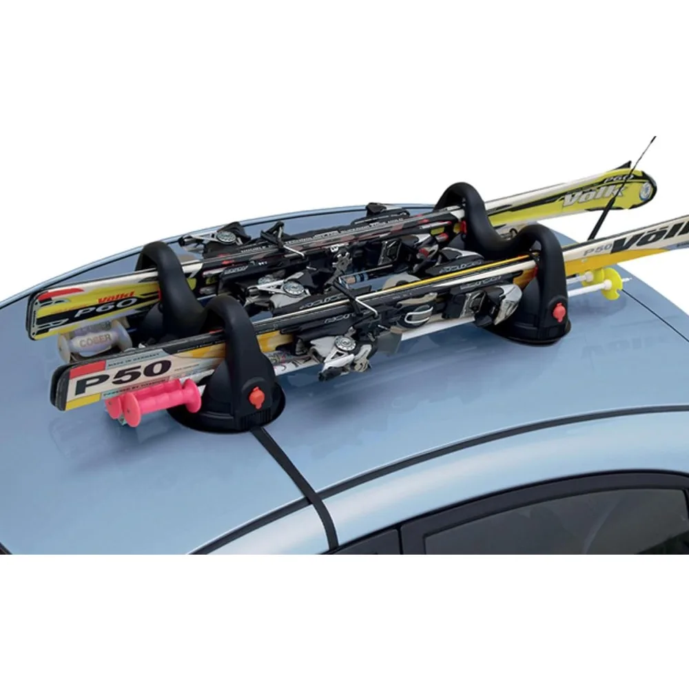 

Magnetic Ski Roof Rack Carrier, 2 Pair skis and 2 Pair Sticks, Snowboard Holder Rooftop Cargo Carrier, Black and Red with Roof