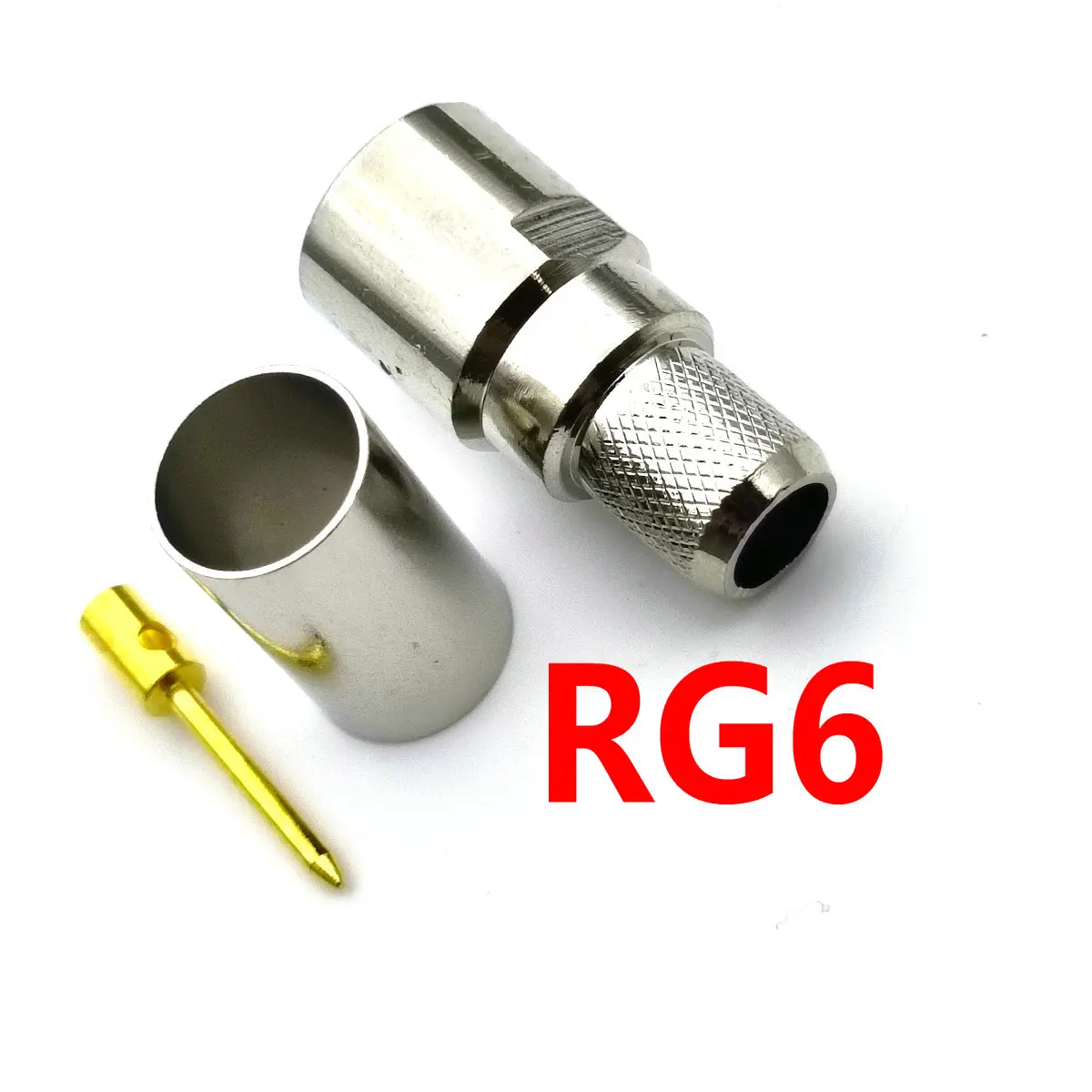 

100pcs BRASS FME Male Plug RF Connector FOR Crimp RG5 RG6 LMR300 5DFB Cable