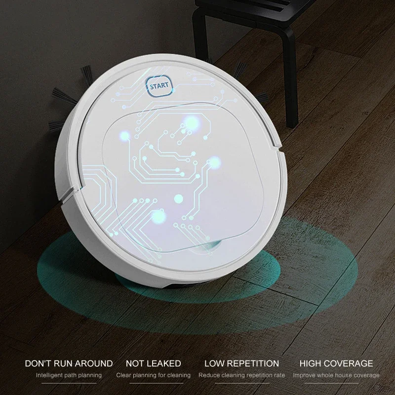 1PCS New Rechargeable Mini Smart Robot Vacuum Cleaner Microfiber Mop Floor Sweeper Tool Household Auto Cleaning Tool Accessories