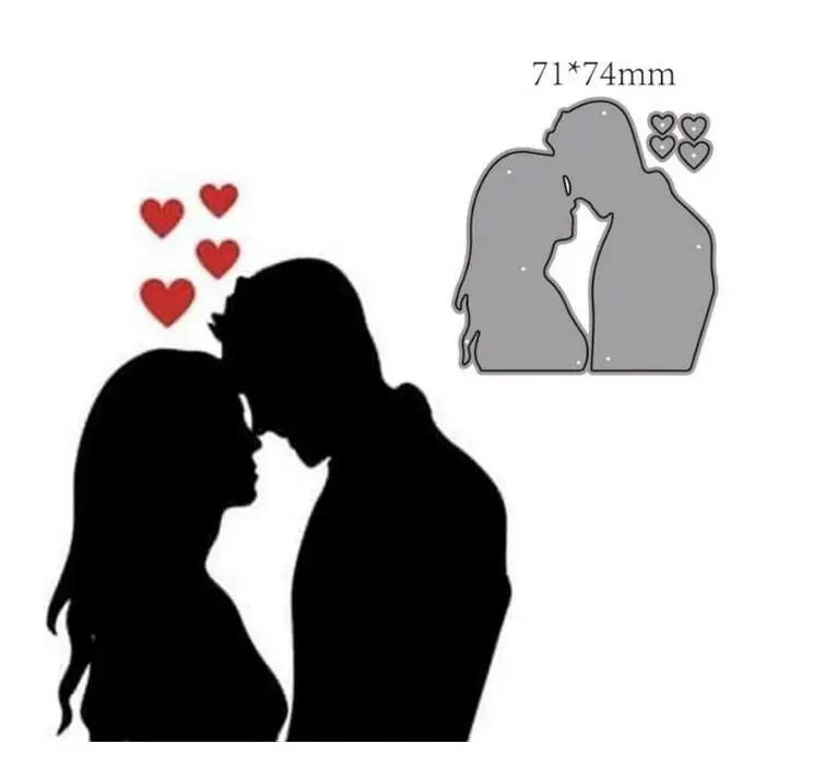 couple lovers Metal stencil mold Cutting Dies decoration scrapbook die cuts Album Paper Craft Embossing DIY Card Crafts