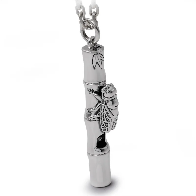 S990 pure silver jewelry make a great coup necklace pendant creative know whistle men and women pendant Qixi gift