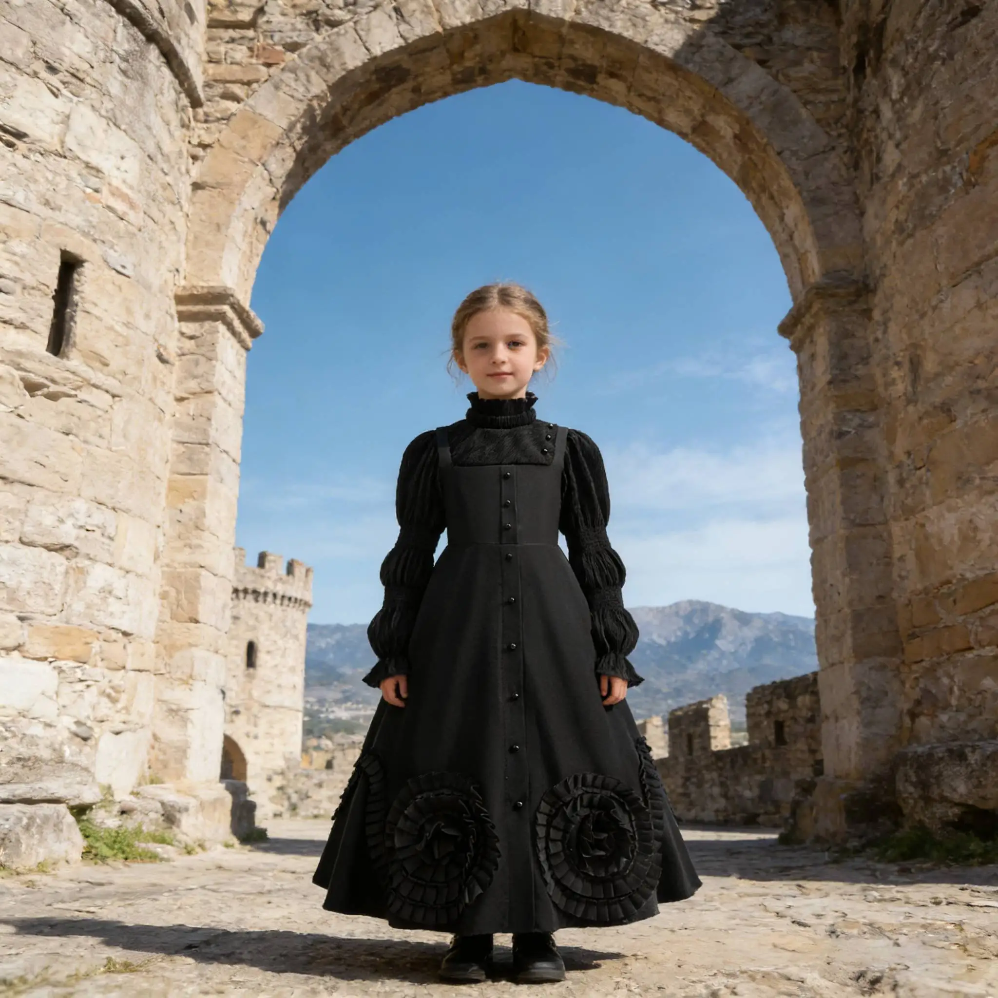 Kid Wicked Elphaba Cosplay Wizard Gothic Black Long Dress For Girls Witch Formal Carnival Party Roleplay wedding Gown