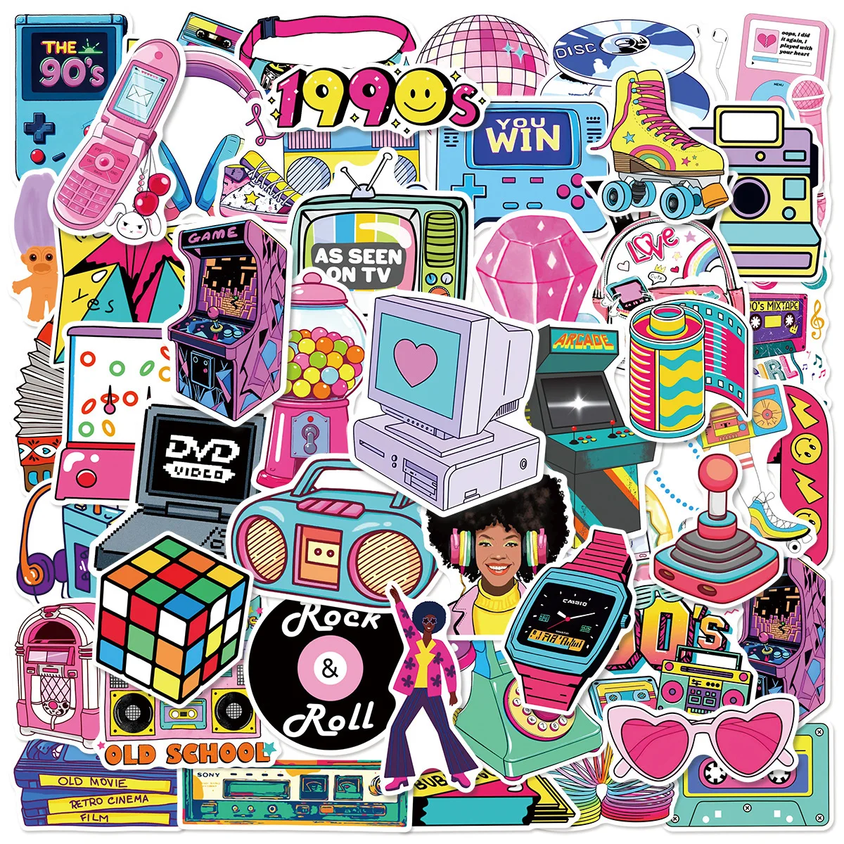 

10/50PCS Cartoon Retro Small Fresh Sticker Graffiti DIY Decoration Mobile Phone Case Notebook Water Cup Waterproof Toy Gift