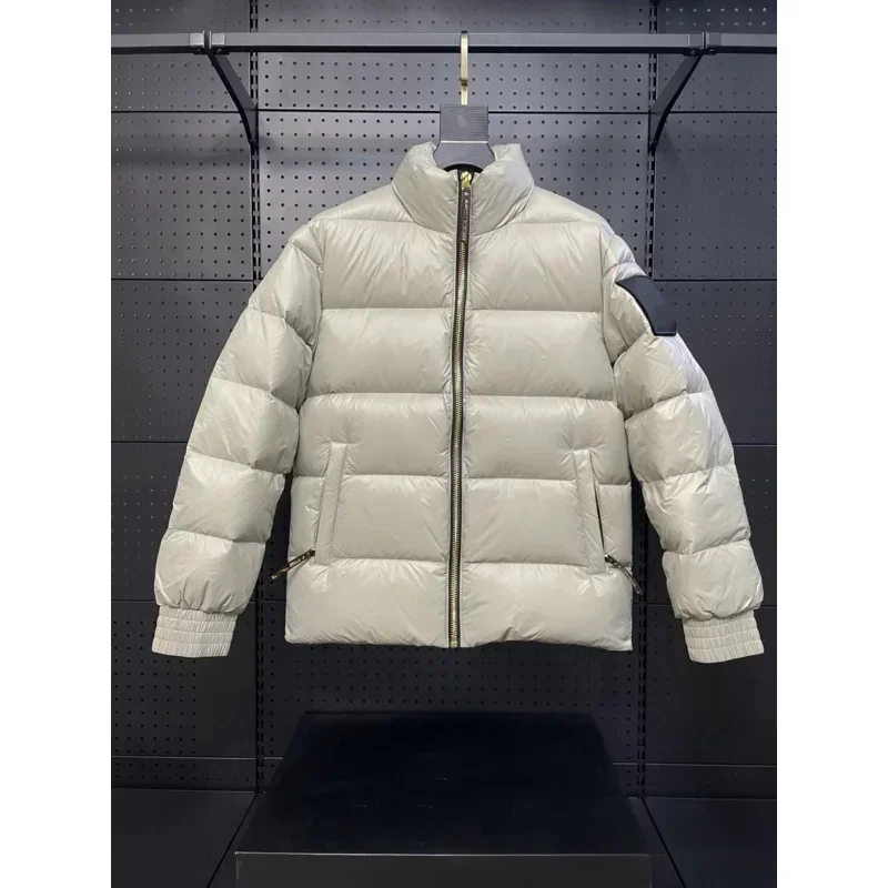 MO * SE KNUCKL * S chaqueta acolchada corta a prueba de viento de Color sólido estilo corto grueso de invierno 90% chaqueta femenina de plumas de ganso blanco para mujer C