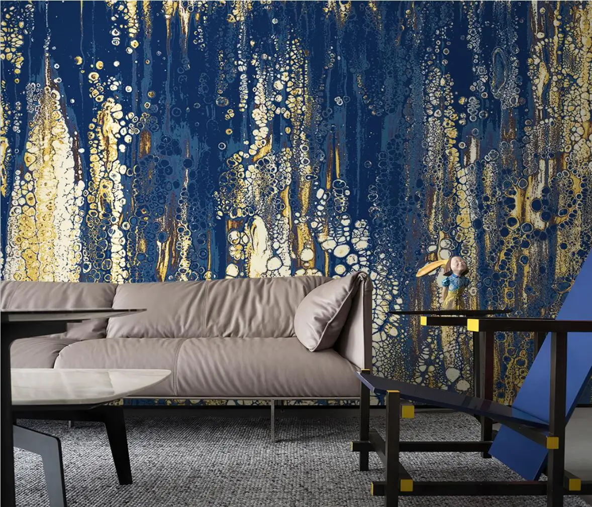 beibehang custom Geometric cyan blue background Photo Murals wallpapers Living Room Bedroom 3D wall paper Home Decor stickers