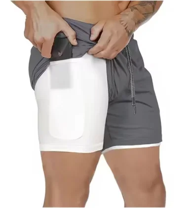 2024 Sport Shorts Men Sportswear Double-deck Running Shorts 2 In 1 Beach Bottoms Summer Gym Fitness Training Jogging Short Pants