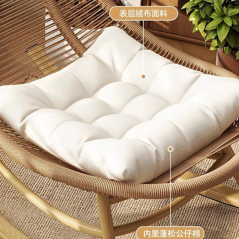 Sedia a dondolo in rattan per il tempo libero, balcone, soggiorno, poltrona reclinabile, sedia da giardino in rattan per cortile adulto