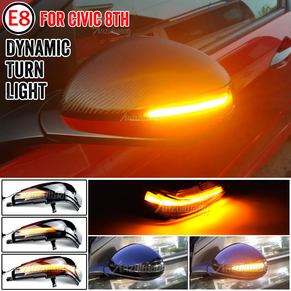 

For Honda Civic 2005-2012 Dynamic Turn Signal Light Side Mirror Indicator Sequential Blinker Lamp Coupe/Sedan FA 1 2 3 4 5 FD FG