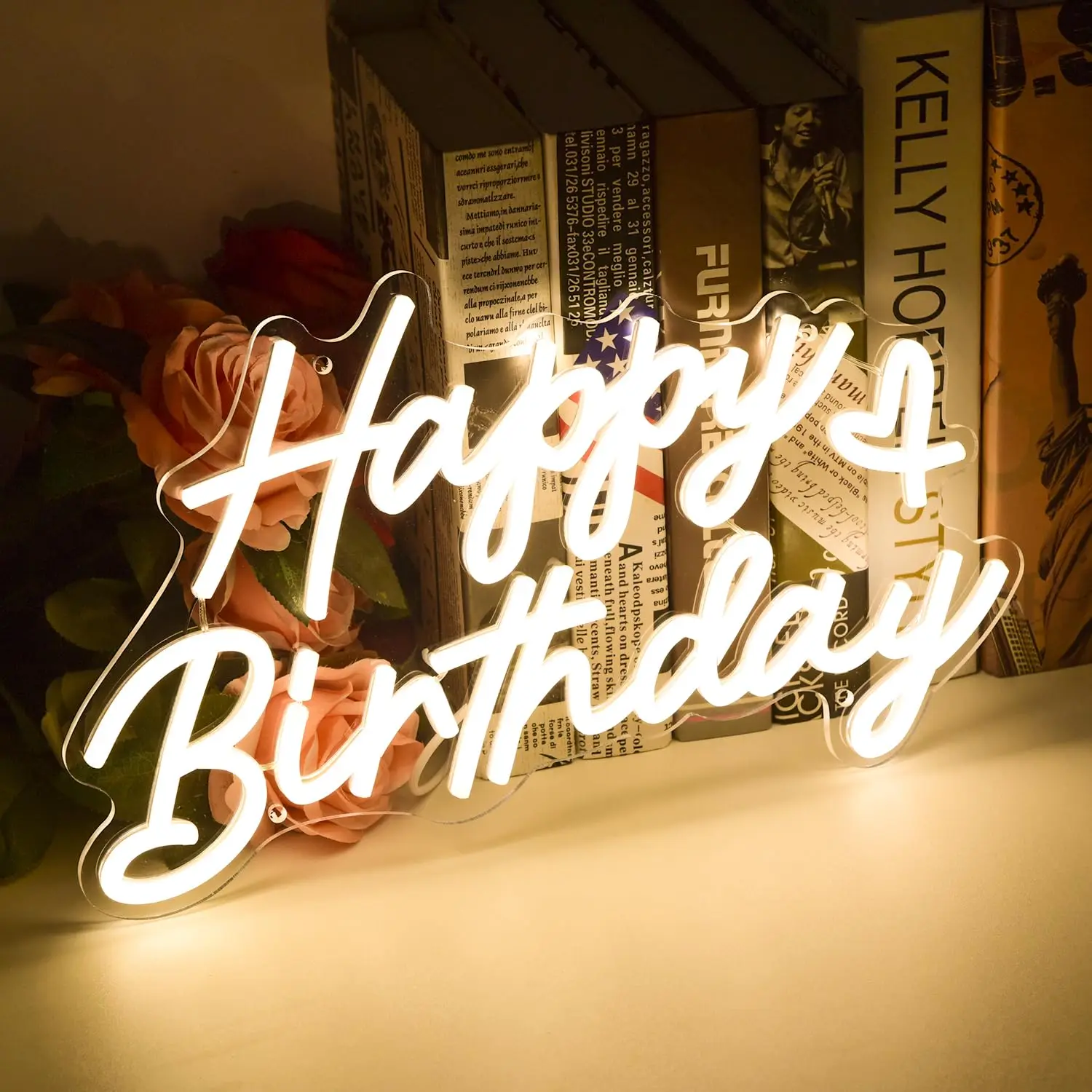 Happy Birthday Neon Sign for Party and Wall Decor with USB and Dimmer Switch,Happy Birthday Sign for Backdrop