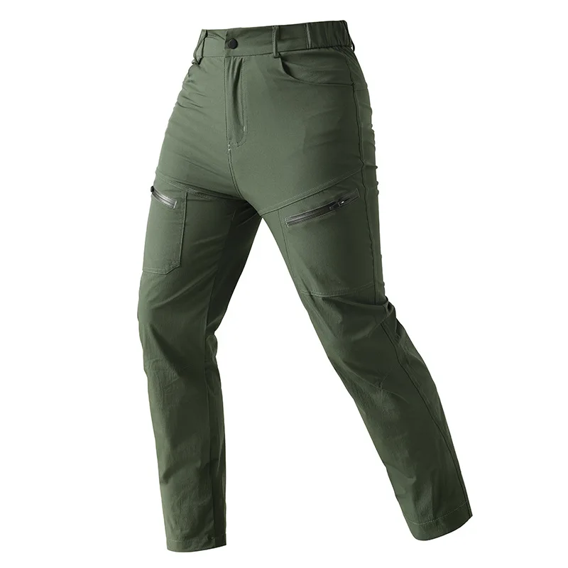 New Summer Men Thin Breathable Waterproof Work Pants Outdoor Casual Cargo Pants Straight Multi-pockets Tooling Trousers Size 4XL