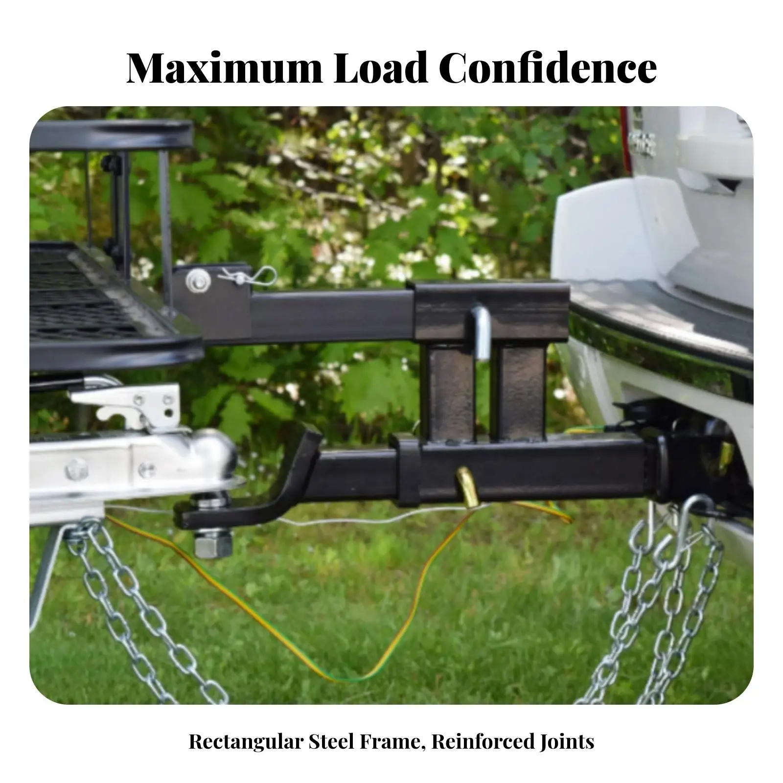 Double Dual Adapter Hitch Extension | Heavy-Duty Welded Steel Construction, Glossy Painted Finish, Dual Hitch